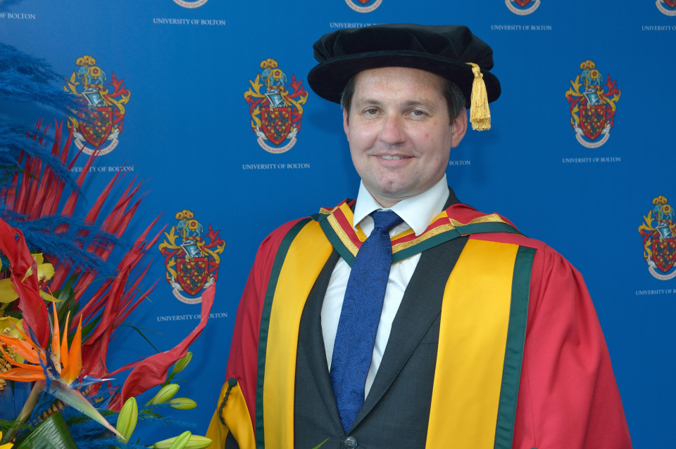 Bolton West and Atherton MP Chris Green receives Honorary Doctorate from University