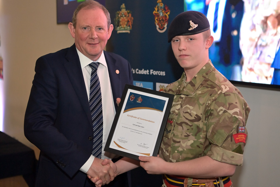 Bolton Cadets Receive Thanks