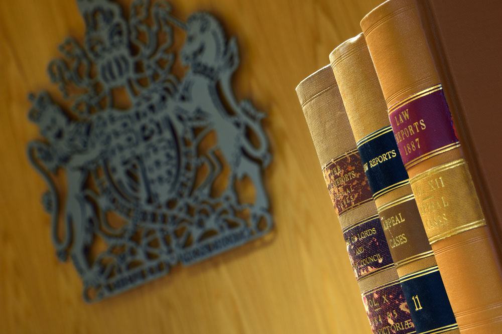 Law Books with Coat of Arms