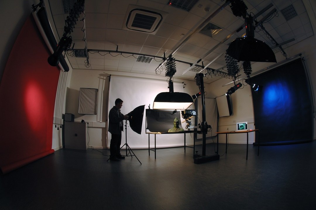Photography studio at the University of Bolton Media & Photography School. 